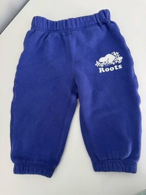 Roots Baby Royal Blue/Purple Fleece Jogger Pants Size 6-12 Months